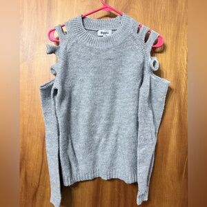 Military Hippie Cut out Shoulder Sweater